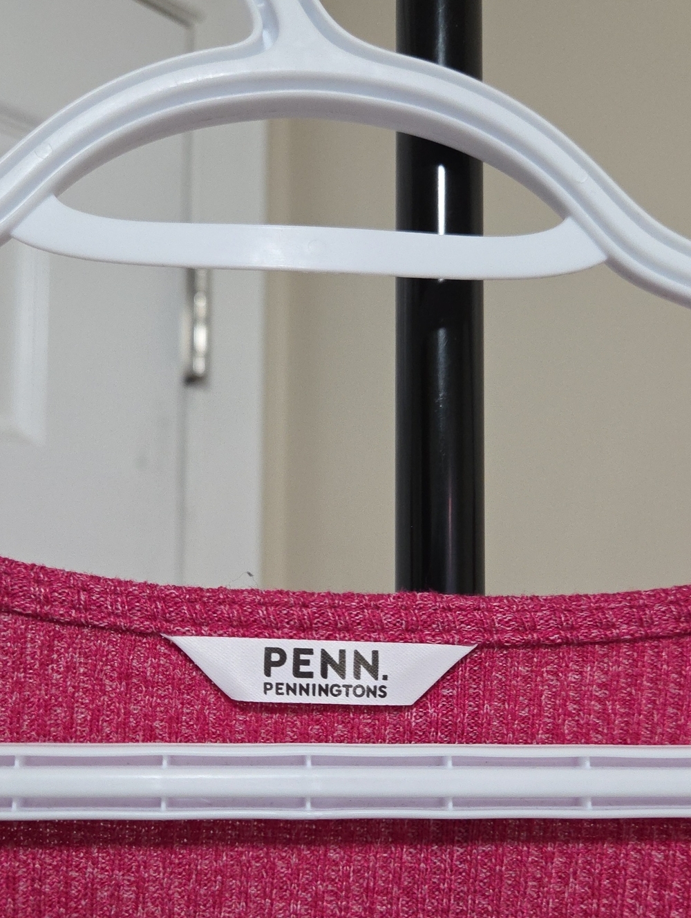 Penningtons Plus Size Raspberry Pink V-Neck Button Front Long Sleeve Casual Top - Picture 5 of 8